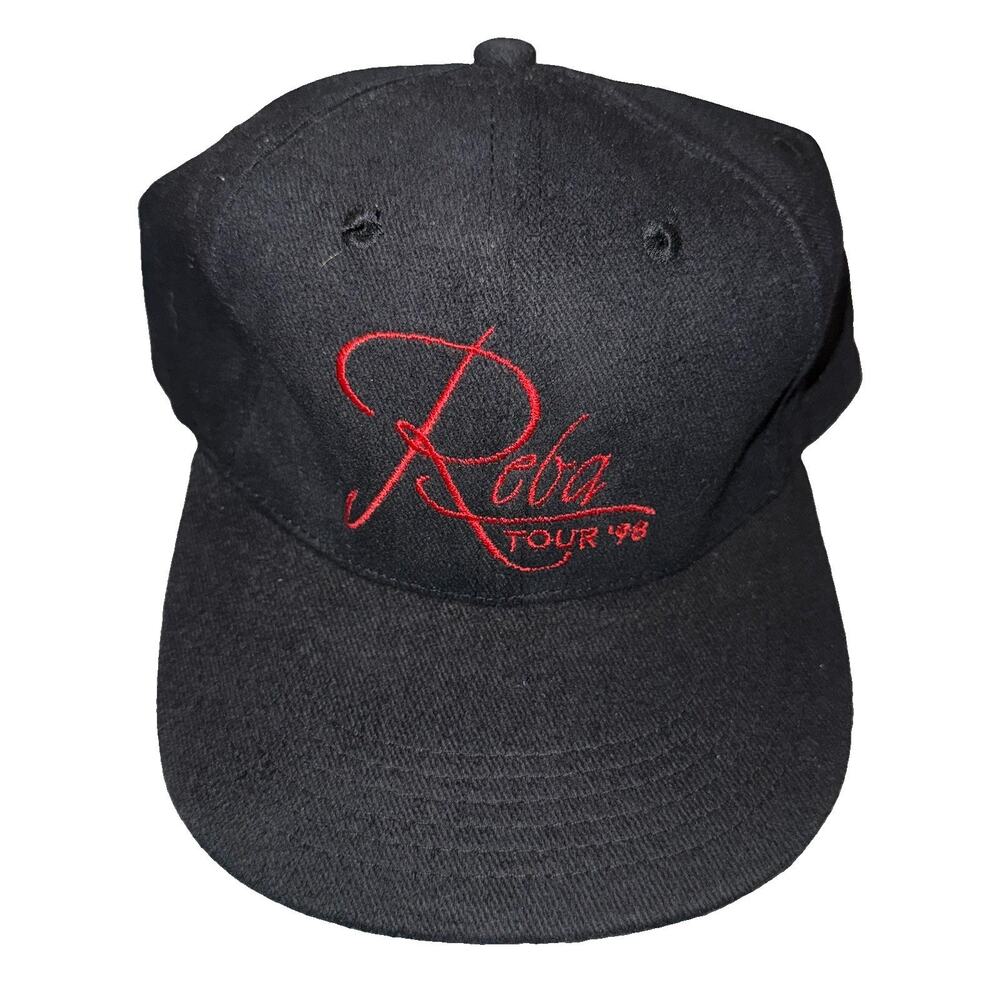 Vintage 1998 Reba McEntire Country Music Tour Merch Spellout Snapback Hat OSFA